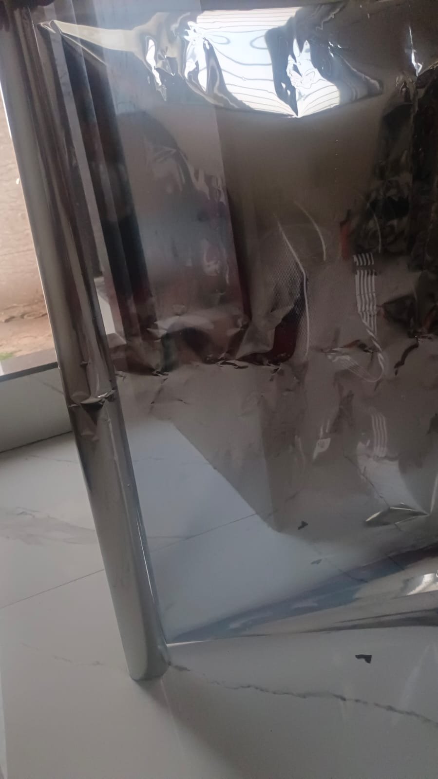 Reflective decorative glass film roll close-up