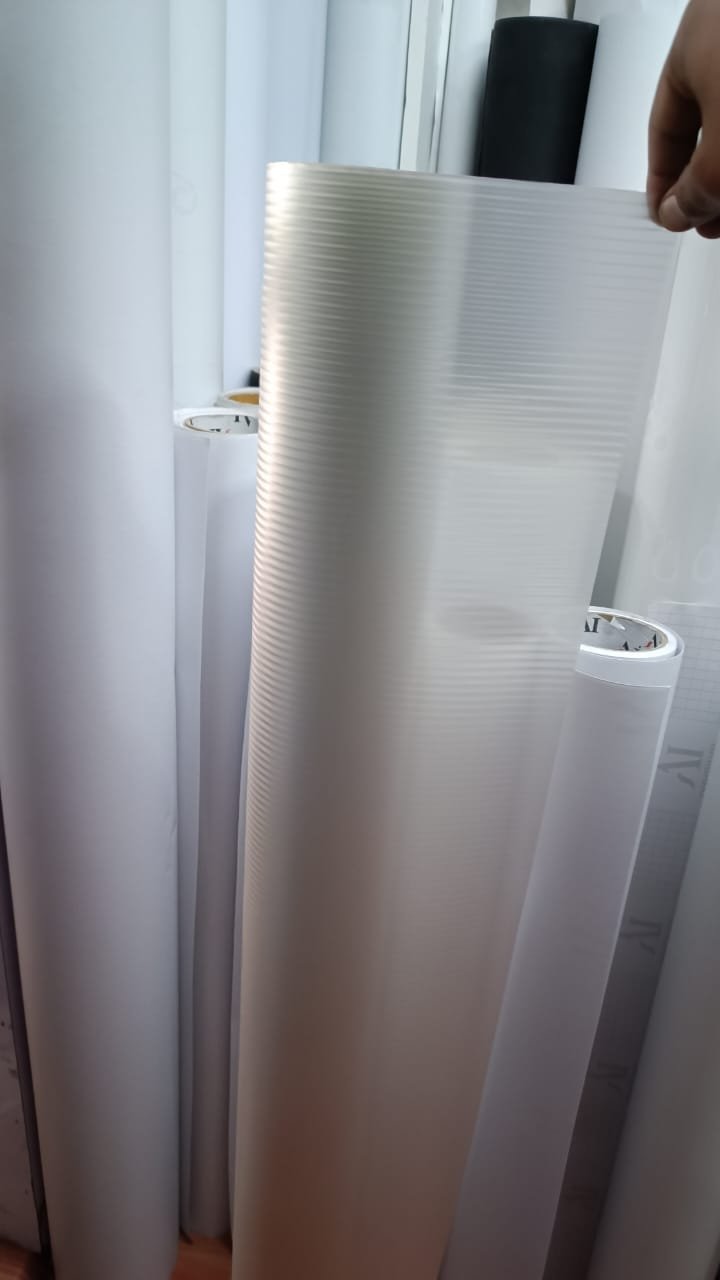 White textured privacy film roll sample